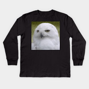 Snowy Owl sq Kids Long Sleeve T-Shirt